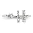 14k White Gold 1/5 carat Lab Grown Diamond VS/SI+ G+ Initial H Adjustable Ring - Birthstone Company