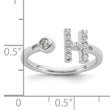 14k White Gold 1/5 carat Lab Grown Diamond VS/SI+ G+ Initial H Adjustable Ring - Birthstone Company