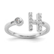 14k White Gold 1/5 carat Lab Grown Diamond VS/SI+ G+ Initial H Adjustable Ring - Birthstone Company