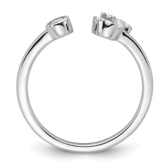 14k White Gold 1/6 carat Lab Grown Diamond VS/SI+ G+ Initial J Adjustable Ring - Birthstone Company