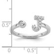 14k White Gold 1/6 carat Lab Grown Diamond VS/SI+ G+ Initial J Adjustable Ring - Birthstone Company