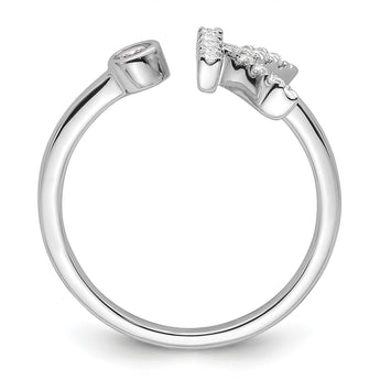 14k White Gold 1/5 carat Lab Grown Diamond VS/SI+ G+ Initial K Adjustable Ring - Birthstone Company