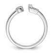 14k White Gold 1/8 carat Lab Grown Diamond VS/SI+ G+ Initial L Adjustable Ring - Birthstone Company