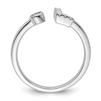 14k White Gold 1/8 carat Lab Grown Diamond VS/SI+ G+ Initial L Adjustable Ring - Birthstone Company