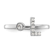 14k White Gold 1/8 carat Lab Grown Diamond VS/SI+ G+ Initial L Adjustable Ring - Birthstone Company