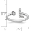 14k White Gold 1/8 carat Lab Grown Diamond VS/SI+ G+ Initial L Adjustable Ring - Birthstone Company