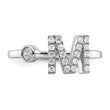 14k White Gold 1/4 carat Lab Grown Diamond VS/SI+ G+ Initial M Adjustable Ring - Birthstone Company