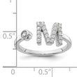 14k White Gold 1/4 carat Lab Grown Diamond VS/SI+ G+ Initial M Adjustable Ring - Birthstone Company