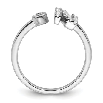 14k White Gold 1/5 carat Lab Grown Diamond VS/SI+ G+ Initial N Adjustable Ring - Birthstone Company