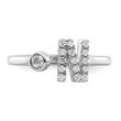 14k White Gold 1/5 carat Lab Grown Diamond VS/SI+ G+ Initial N Adjustable Ring - Birthstone Company