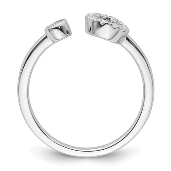 14k White Gold 1/5 carat Lab Grown Diamond VS/SI+ G+ Initial O Adjustable Ring - Birthstone Company