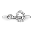 14k White Gold 1/5 carat Lab Grown Diamond VS/SI+ G+ Initial O Adjustable Ring - Birthstone Company