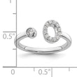 14k White Gold 1/5 carat Lab Grown Diamond VS/SI+ G+ Initial O Adjustable Ring - Birthstone Company