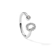 14k White Gold 1/5 carat Lab Grown Diamond VS/SI+ G+ Initial O Adjustable Ring - Birthstone Company