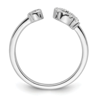 14k White Gold 1/5 carat Lab Grown Diamond VS/SI+ G+ Initial Q Adjustable Ring - Birthstone Company