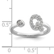 14k White Gold 1/5 carat Lab Grown Diamond VS/SI+ G+ Initial Q Adjustable Ring - Birthstone Company