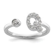 14k White Gold 1/5 carat Lab Grown Diamond VS/SI+ G+ Initial Q Adjustable Ring