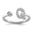 14k White Gold 1/5 carat Lab Grown Diamond VS/SI+ G+ Initial Q Adjustable Ring - Birthstone Company