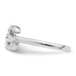 14k White Gold 1/6 carat Lab Grown Diamond VS/SI+ G+ Initial S Adjustable Ring - Birthstone Company