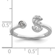14k White Gold 1/6 carat Lab Grown Diamond VS/SI+ G+ Initial S Adjustable Ring - Birthstone Company