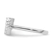 14k White Gold 1/6 carat Lab Grown Diamond VS/SI+ G+ Initial V Adjustable Ring - Birthstone Company
