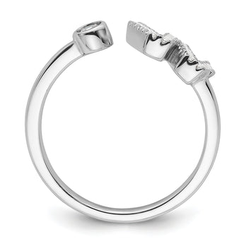 14k White Gold 1/4 carat Lab Grown Diamond VS/SI+ G+ Initial W Adjustable Ring - Birthstone Company