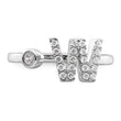 14k White Gold 1/4 carat Lab Grown Diamond VS/SI+ G+ Initial W Adjustable Ring - Birthstone Company