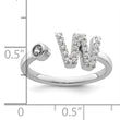 14k White Gold 1/4 carat Lab Grown Diamond VS/SI+ G+ Initial W Adjustable Ring - Birthstone Company