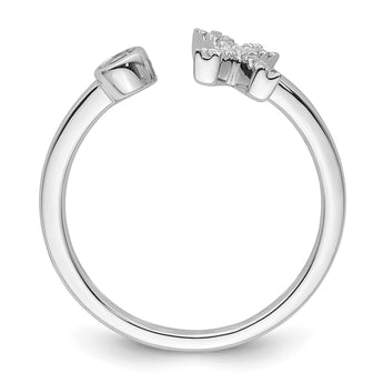 14k White Gold 1/6 carat Lab Grown Diamond VS/SI+ G+ Initial X Adjustable Ring - Birthstone Company