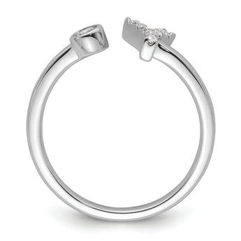 14k White Gold 1/8 carat Lab Grown Diamond VS/SI+ G+ Initial Y Adjustable Ring - Birthstone Company