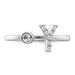14k White Gold 1/8 carat Lab Grown Diamond VS/SI+ G+ Initial Y Adjustable Ring - Birthstone Company