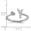 14k White Gold 1/8 carat Lab Grown Diamond VS/SI+ G+ Initial Y Adjustable Ring - Birthstone Company