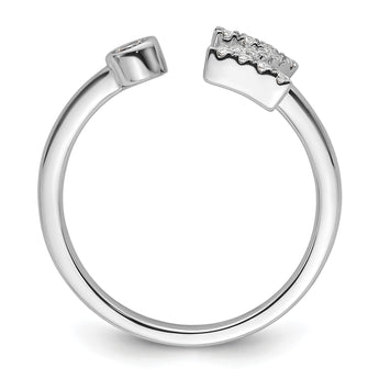 14k White Gold 1/5 carat Lab Grown Diamond VS/SI+ G+ Initial Z Adjustable Ring - Birthstone Company