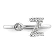 14k White Gold 1/5 carat Lab Grown Diamond VS/SI+ G+ Initial Z Adjustable Ring - Birthstone Company
