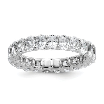 14k 3 carat Lab Grown Diamond VS/SI+ G+ Oval Complete Prong Set Size 4.5 Eternity Band