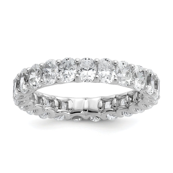 14k 3 carat Lab Grown Diamond VS/SI+ G+ Oval Complete Prong Set Size 4.5 Eternity Band