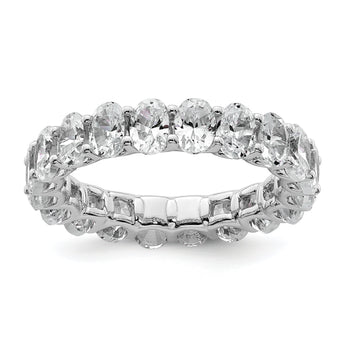 14k 4 carat Lab Grown Diamond VS/SI+ G+ Oval Complete Prong Set Size 4.5 Eternity Band