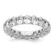 14k 5 carat Lab Grown Diamond VS/SI+ G+ Oval Complete Prong Set Size 4.5 Eternity Band - Birthstone Company