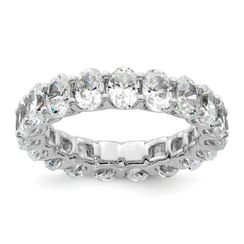 14k 5 carat Lab Grown Diamond VS/SI+ G+ Oval Complete Prong Set Size 4.5 Eternity Band