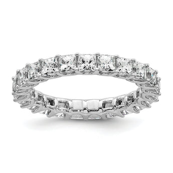 14k 3 carat Lab Grown Diamond VS/SI+ G+ Princess Complete Prong Set Size 4.5 Eternity Band