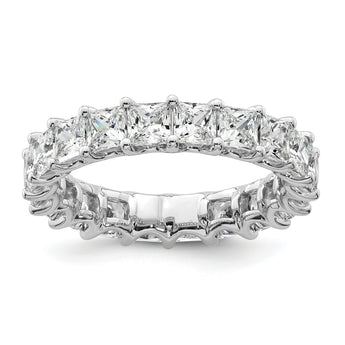 14k 4 carat Lab Grown Diamond VS/SI+ G+ Princess Complete Prong Set Size 4.5 Eternity Band