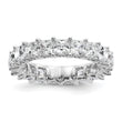 14k 5 carat Lab Grown Diamond VS/SI+ G+ Princess Complete Prong Set Size 4.5 Eternity Band
