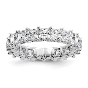 14k 5 carat Lab Grown Diamond VS/SI+ G+ Princess Complete Prong Set Size 4.5 Eternity Band