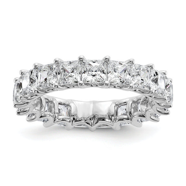 14k 5 carat Lab Grown Diamond VS/SI+ G+ Princess Complete Prong Set Size 4.5 Eternity Band