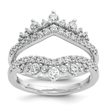 14k White Gold 1 carat Lab Grown Diamond VS/SI+ G+ Complete Double Row Ring Guard