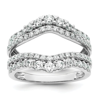 14k White Gold 1 1/4 carat Lab Grown Diamond VS/SI+ G+ Complete Double Row Ring Guard