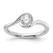 14k White Gold 1/2 carat Lab Grown Diamond VS/SI+ G+ Complete Round Solitaire Engagement Ring