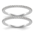 14k White Gold 1/4 carat Lab Grown Diamond VS/SI+ G+ Complete Set of Two Wedding Bands, Size 7 - Birthstone Company