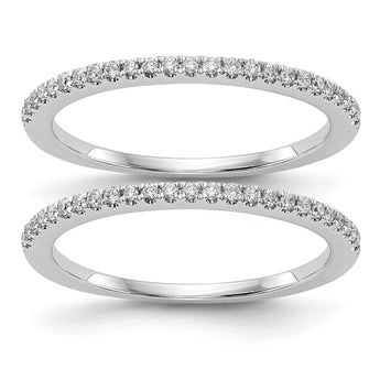 14k White Gold 1/4 carat Lab Grown Diamond VS/SI+ G+ Complete Set of Two Wedding Bands, Size 7 - Birthstone Company