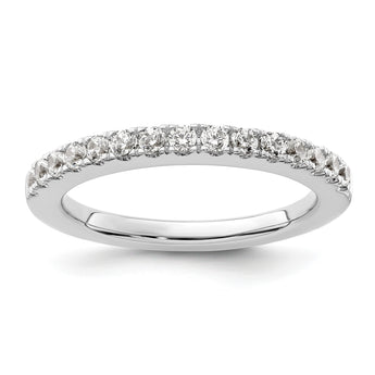 14k White Gold 1/2 carat Lab Grown Diamond VS/SI+ G+ Complete Wedding Band, Size 7 - Birthstone Company
